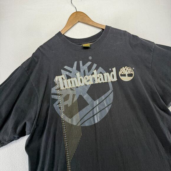 Vintage Timberland Shirt men's 2XL Black Graphic Baggy Hip Hop Oversized y2k - Picture 1 of 9